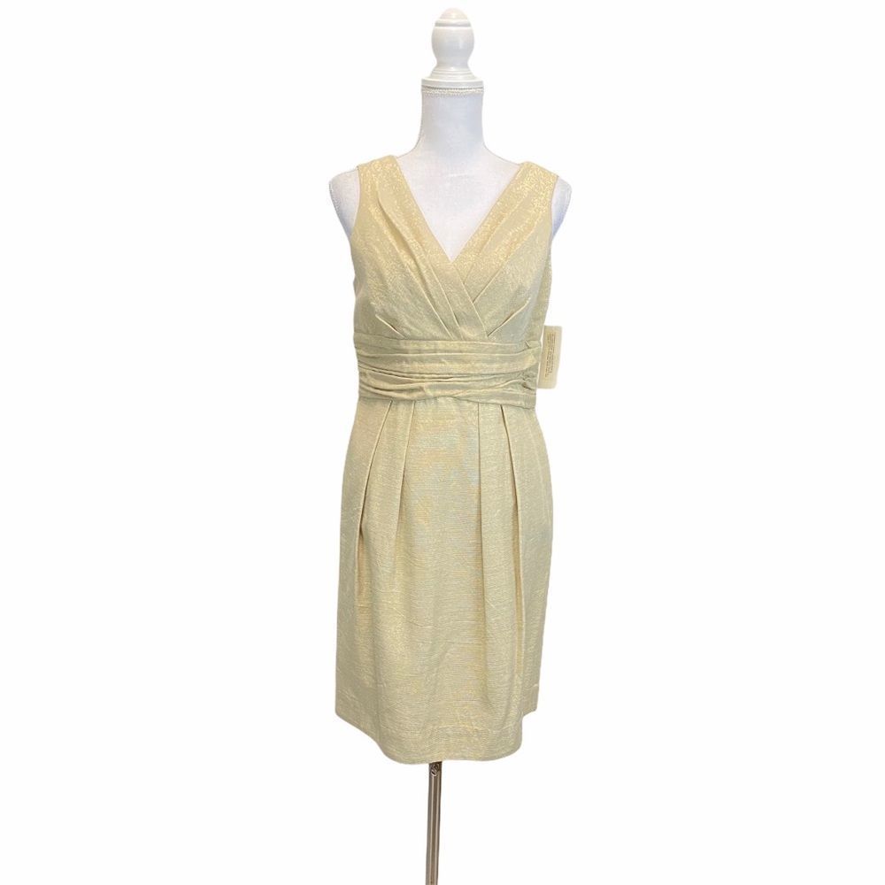 Shoshanna Gold Shimmer Sz 8 Sleeveless Dress Homecoming Old Money‎ Evening